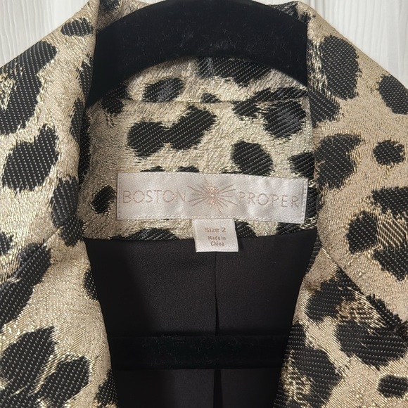 Leopard Print Women's blazer Boston proper sz2 - Picture 2 of 5